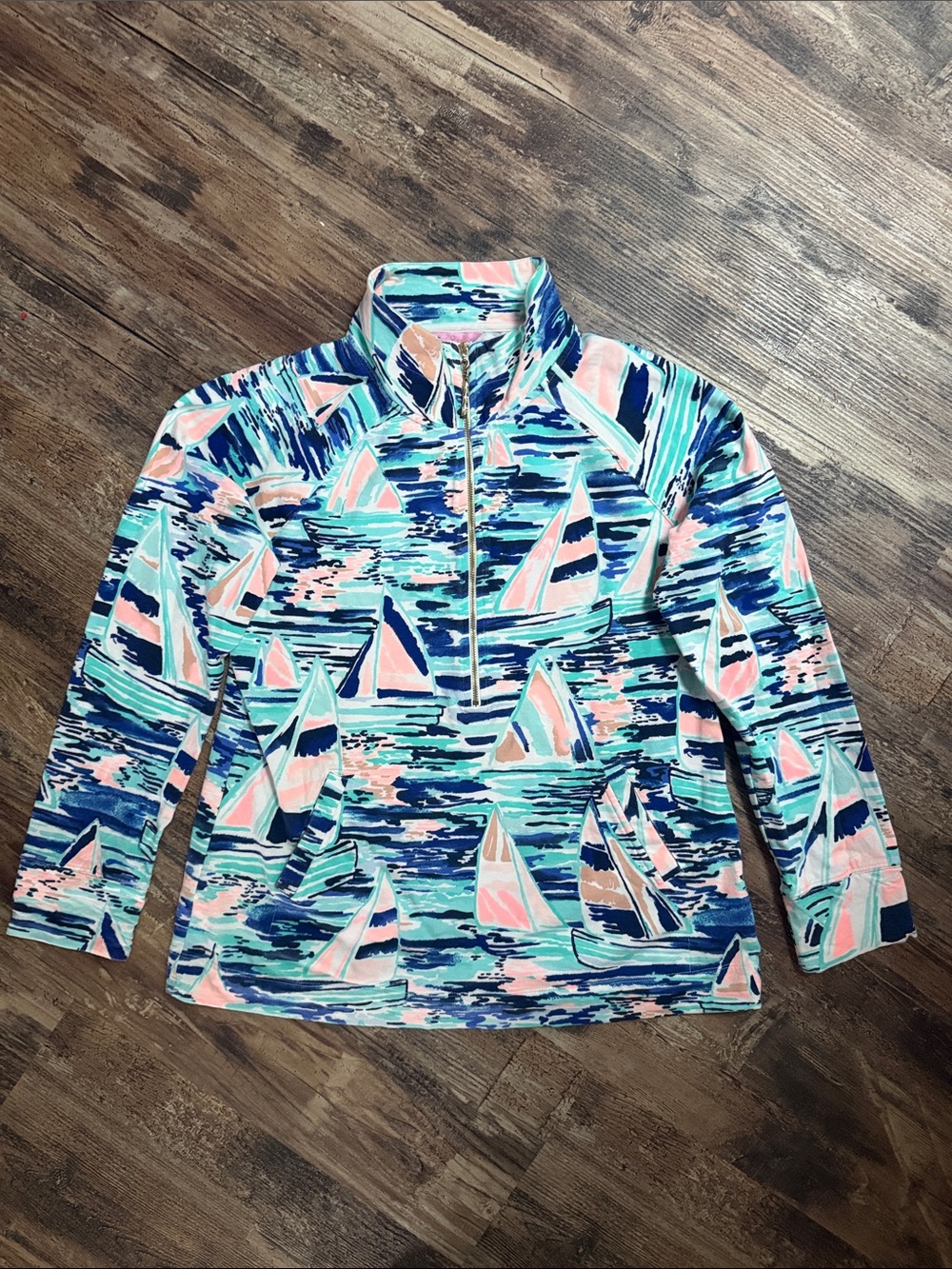 Lilly Pulitzer UPF 50+ Skipper Popover Pier Pressure Size Large